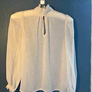 Sheer Cream Blouse Banana Republic